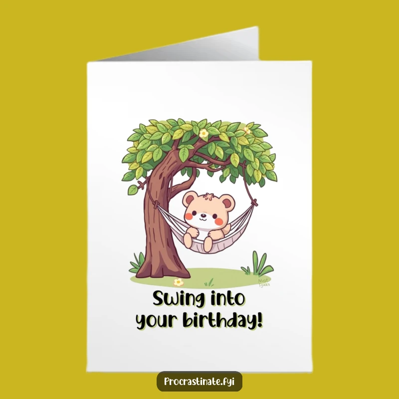 Free Printable Birthday Card: Relaxed Animal, Chill Vibes, Funny Downloadable Greeting