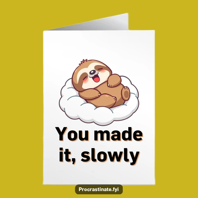 Chill Free Printable Sloth Congrats Card: Relaxed Achievement!