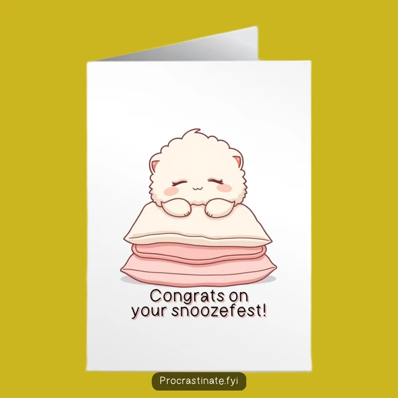 Free Printable Relaxing Congratulations Card - Funny Fluffy Creature Downloadable Gift