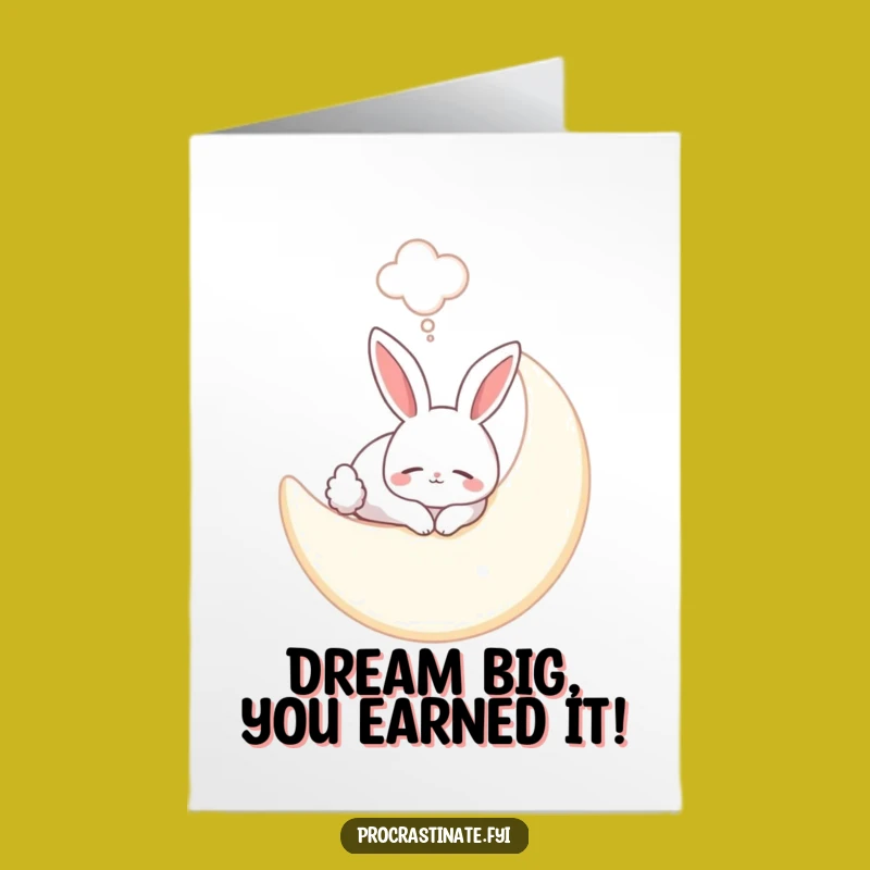 Free Printable Congrats Card: Bunny Moon Slumber, Cute Downloadable for Peaceful Wishes!