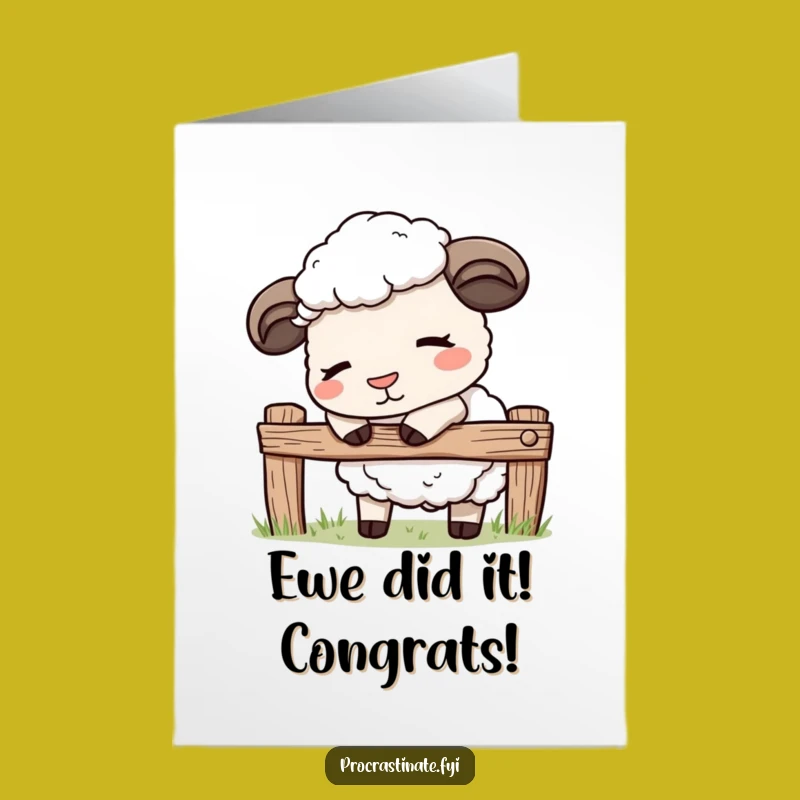 Free Printable Congrats Card: Sleepy Sheep's Success, Hilarious Downloadable Gift