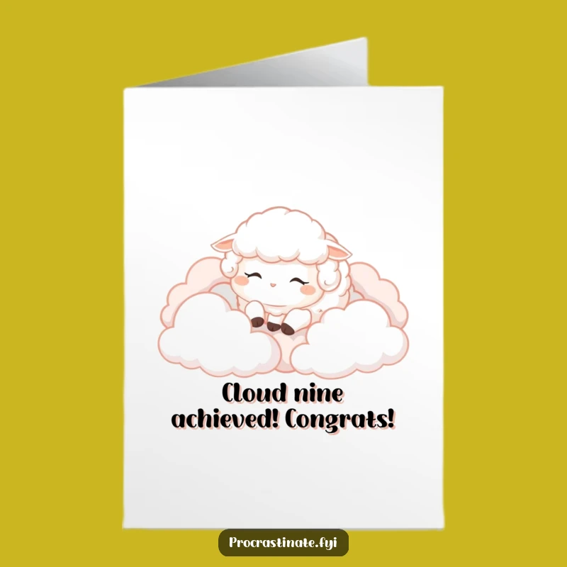 Free Printable Congrats Card: Fluffy Sheep Clouds - Funny Downloadable Gift