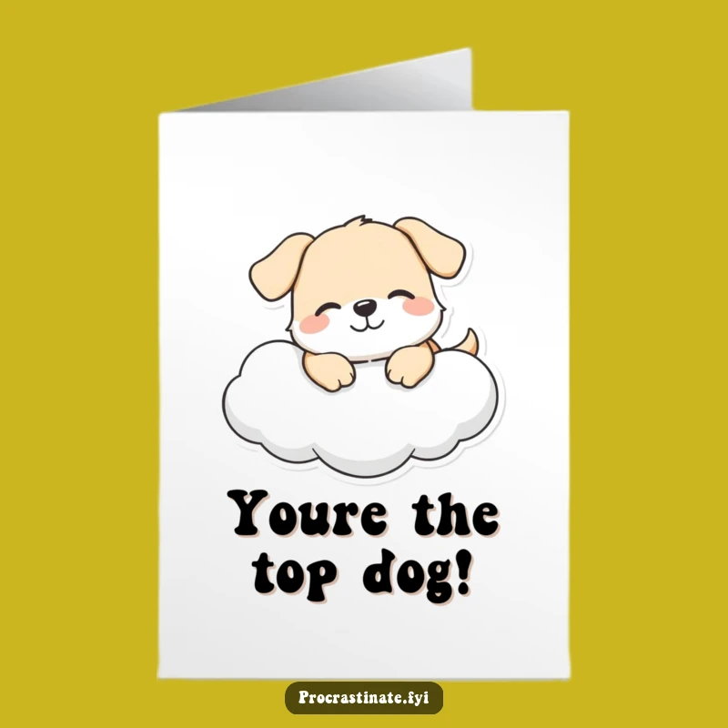 Free Printable Congrats Card: Happy Dog Cloud - Cheerful Downloadable Gift!