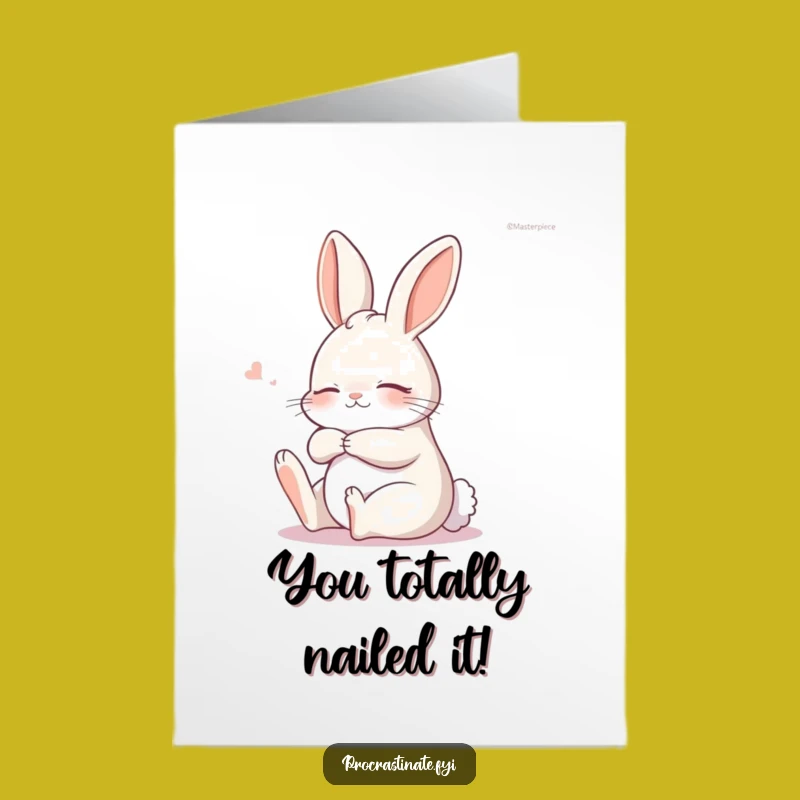 Free Printable Congrats Card: Sleepy Bunny Stretch Funny Downloadable
