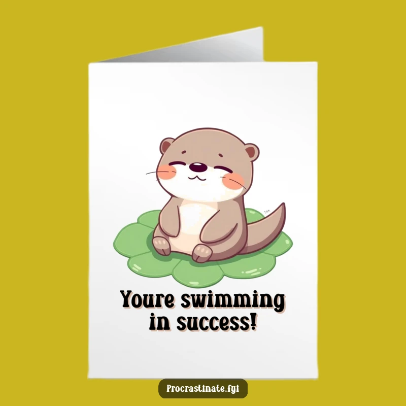 Free Printable Congratulations Card: Cheerful Otter - Hilarious Downloadable for Any Win