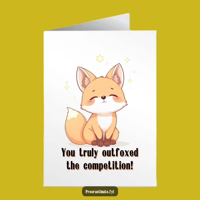 Free Printable Fox Congrats Card: Starry Sky Dreamer Funny Downloadable Gift