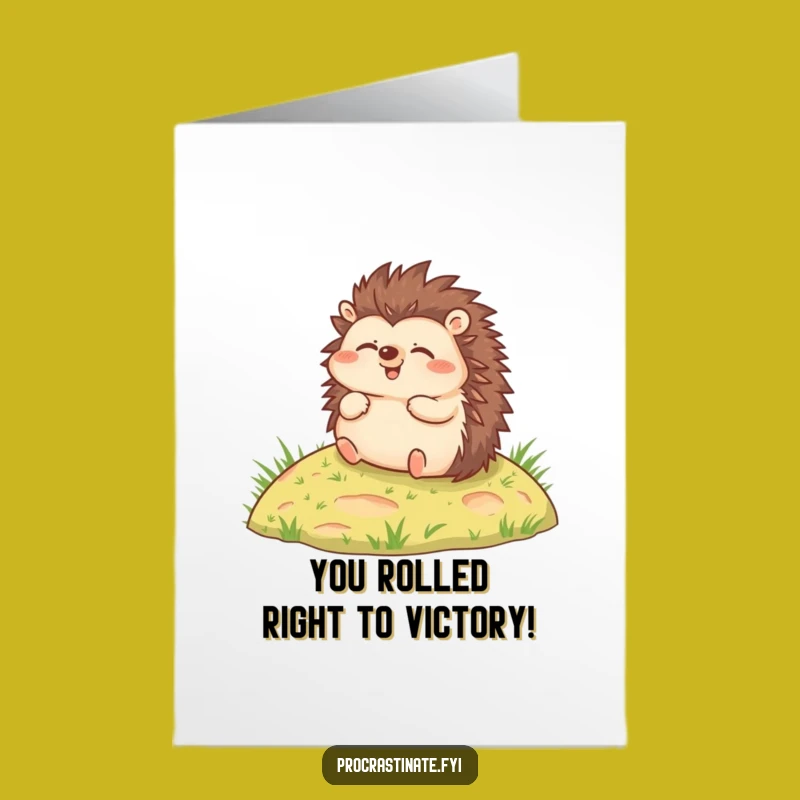 Free Printable Hedgehog Congratulations Card - Rolling Success Downloadable Gift