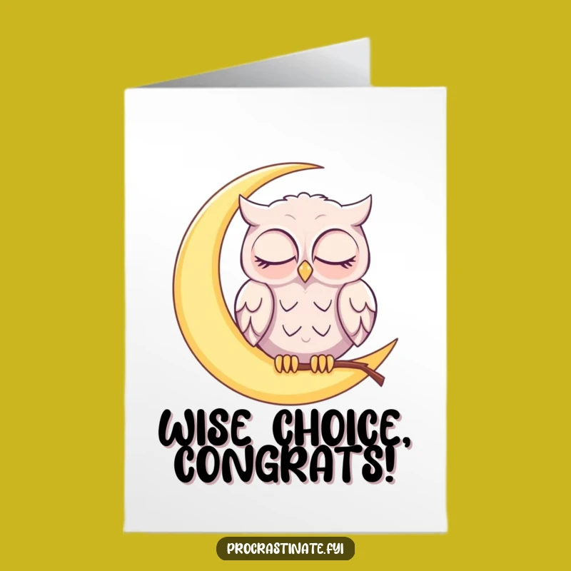 Free Printable Moon Owl Congrats Card: Funny DIY Downloadable for Dream Achievers