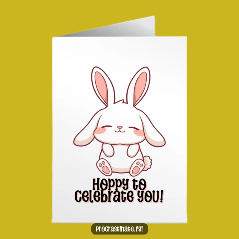 Free Printable Congrats Card: Lazy Rabbit Stretch - Relaxed Downloadable Gift!