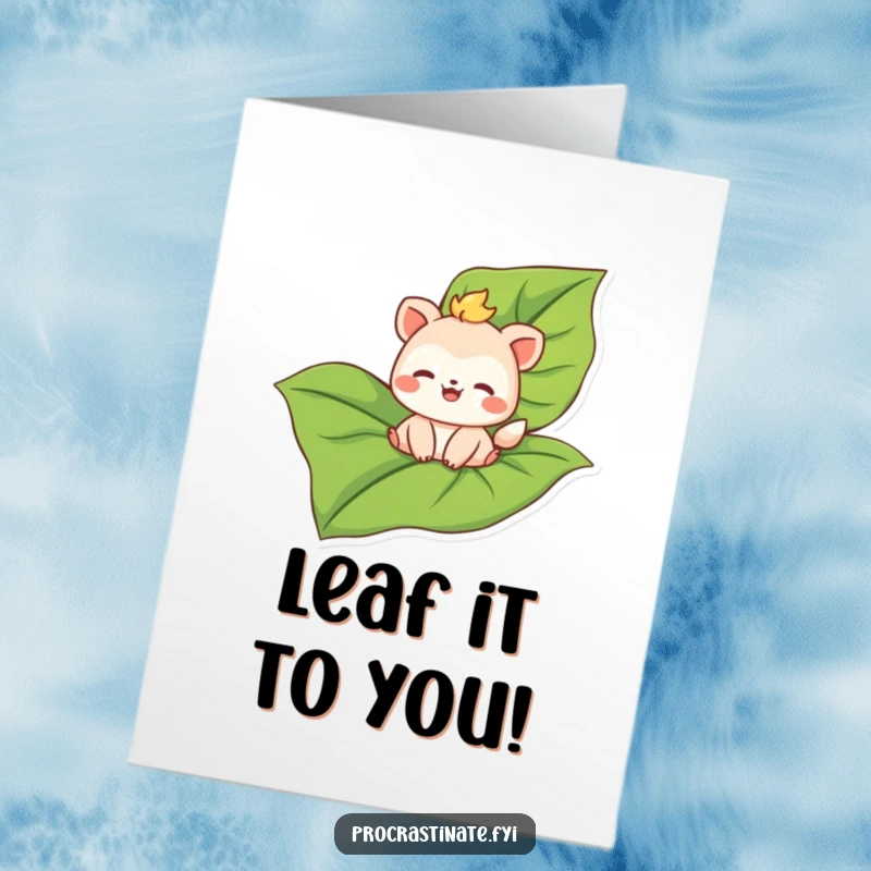 Funny Free Printable Congrats Card: A joyful animal blissfully floating on a massive leaf, embarking on a happy voyage.