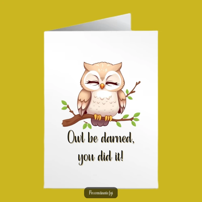 Free Printable Owl Congrats Card: Slow Blink for a Wise Gift