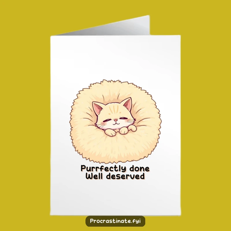Free Printable Cat Congratulations Card - Cozy Cat Success Downloadable Gift