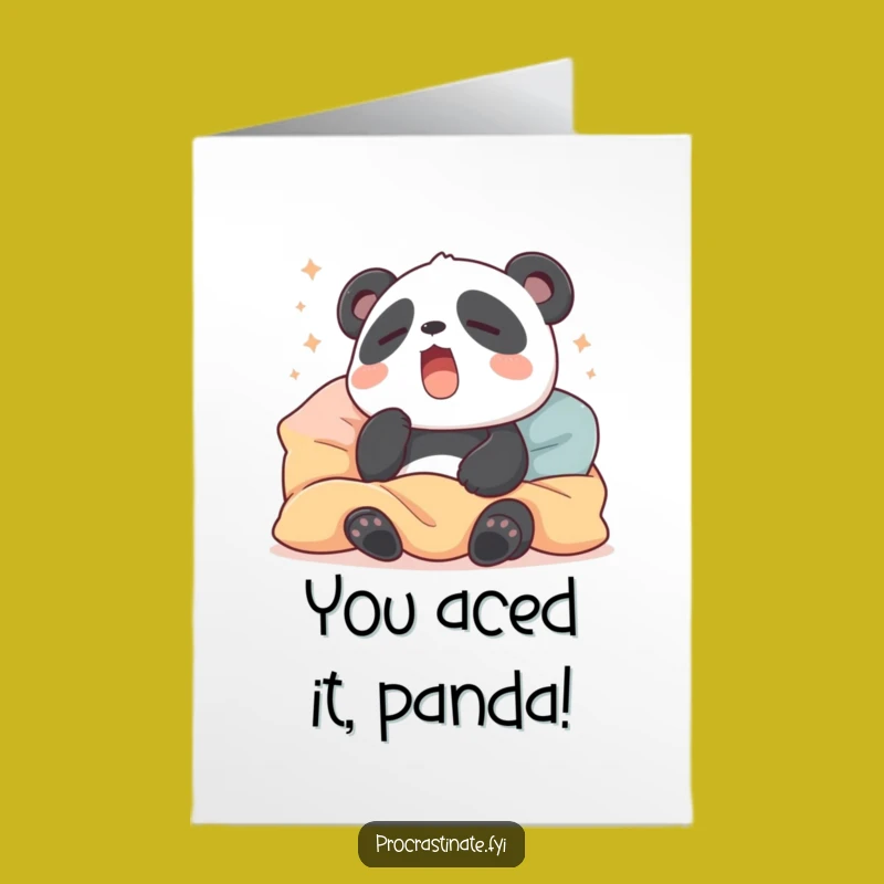 Free Printable Panda Congrats Card Sleepy Yawn Downloadable Funny Gift