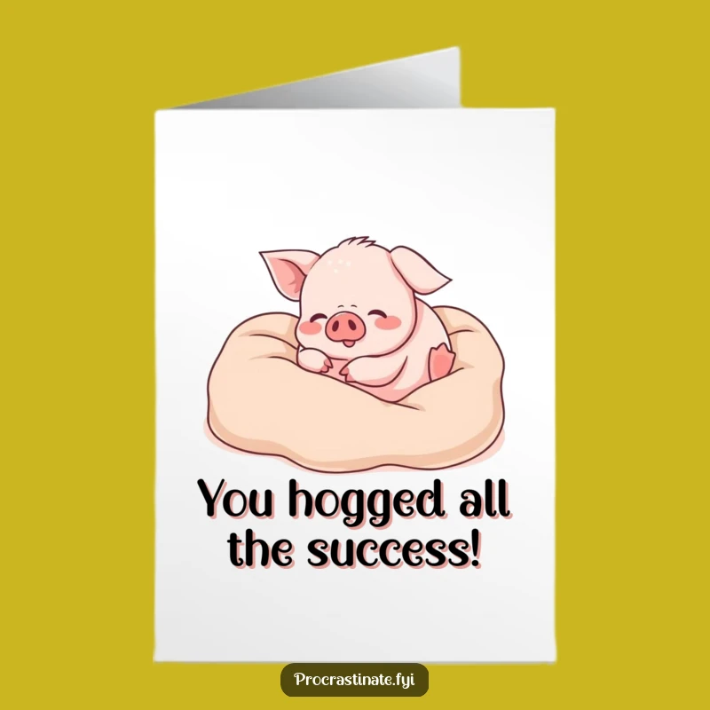 Free Printable Congrats Card: Funny Piglet Blankets, Cute Downloadable for Sweet Success!