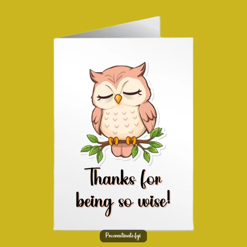 Free Printable Funny Thank You Card: Sleepy Owl's Nodding Gratitude