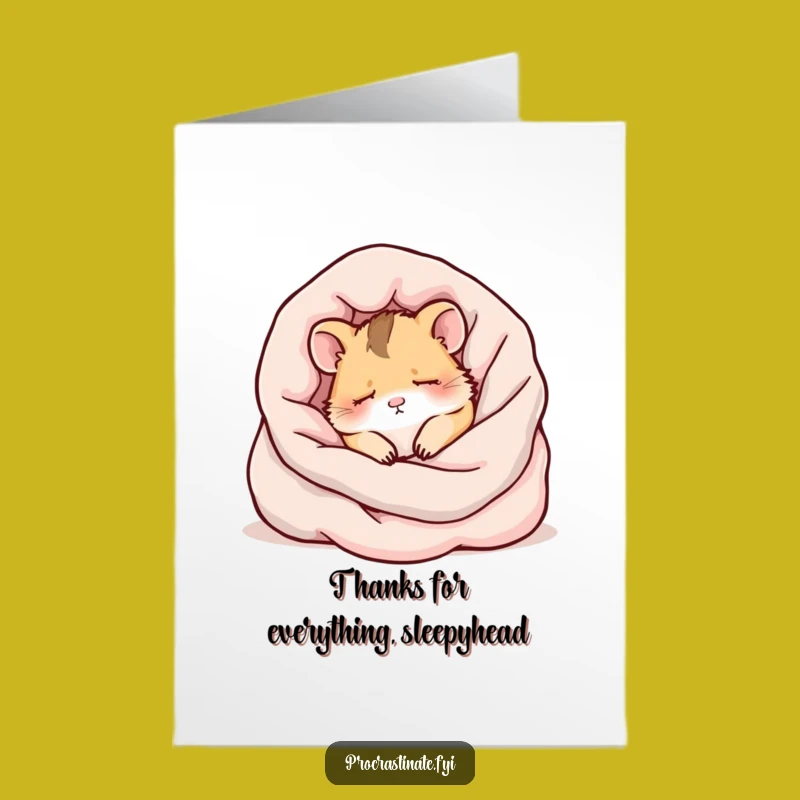 Free Printable Kawaii Hamster Thank You Card: Cozy Gratitude, Downloadable Appreciation!