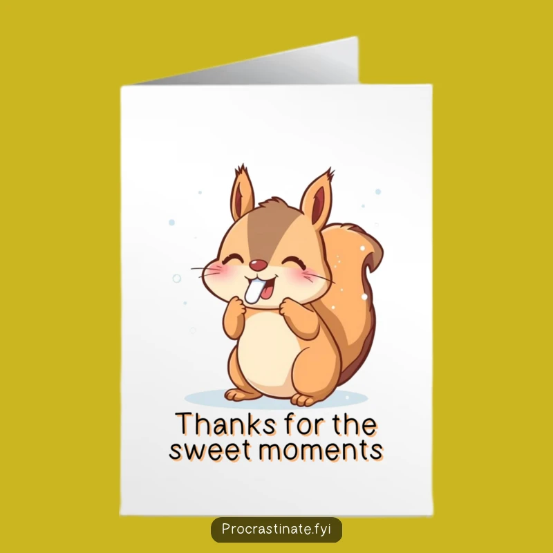 Free Printable Thank You Card: Squirrel's Snowy Thanks Downloadable Gift