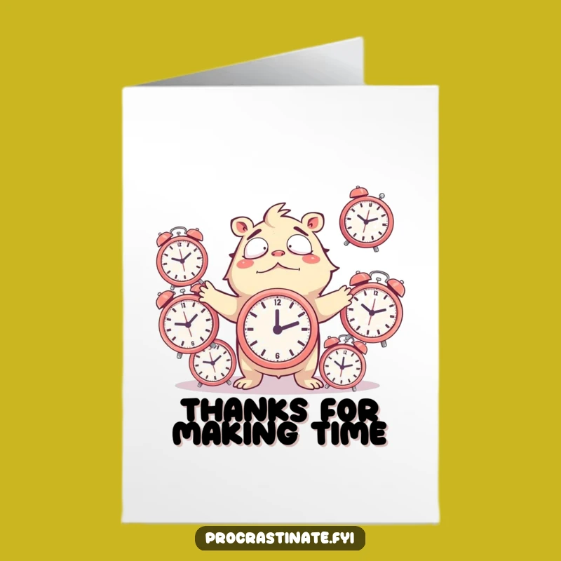 Free Printable Thanks for Everything Card - Funny Juggling Creature Downloadable Gift