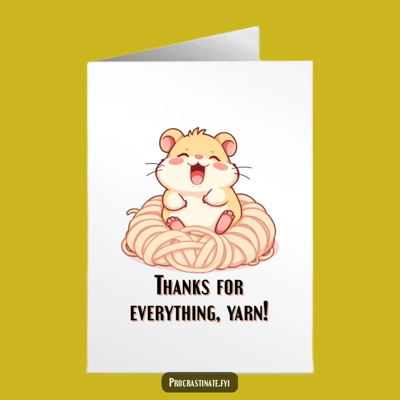 Charming Free Printable Hamster Thank You Card - Yarn Hug Downloadable