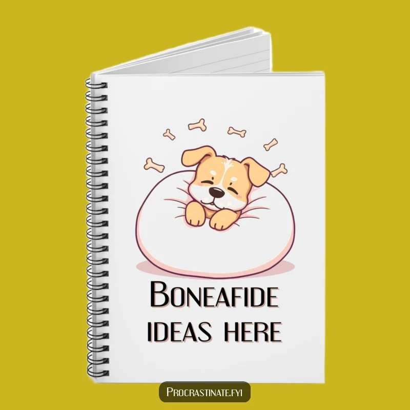 Funny Dog Notebook: Relaxed Lounger Dreaming of Bones - Journal Gift