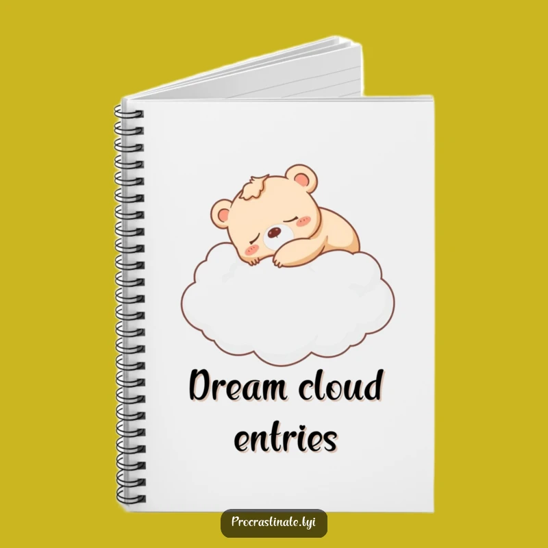 Funny Bear Cub Cloud Nap Notebook: Jot Down Sleepy Thoughts Funny