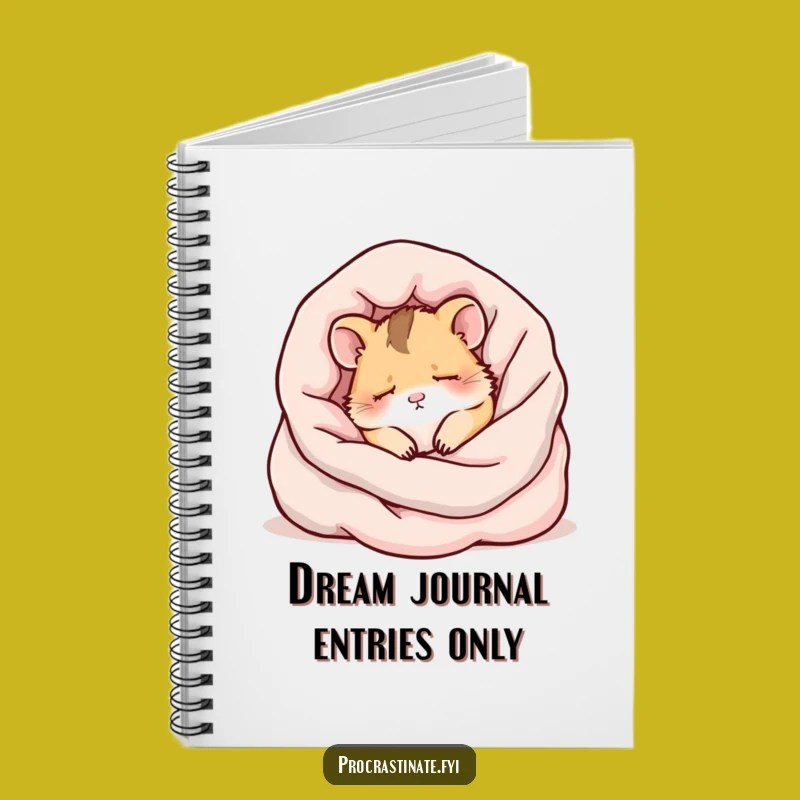 Funny Kawaii Hamster Notebook - Sleepy Thoughts Journal Gift