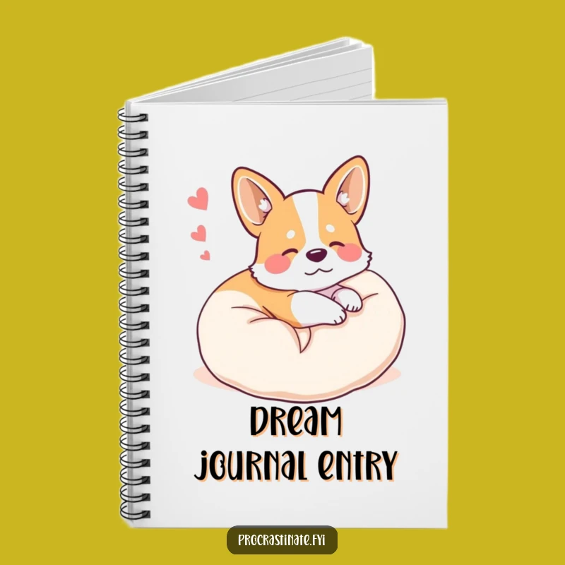 Funny Corgi Pillow Dream Notebook: Jot Down Happy Thoughts Funny