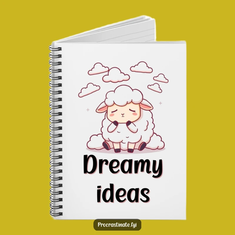 Funny Dozing Sheep Cloud Counting Notebook, Sleepy Dreamer Journal Gift