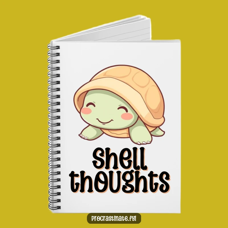 Funny Mellow Turtle Smile Notebook, Slow Reptile Journal Gift