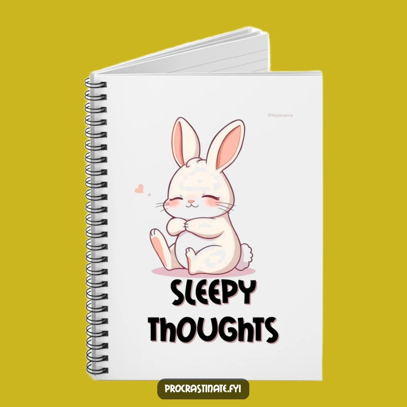 Funny Sleepy Bunny Stretch Notebook, Relaxed Hare Journal Gift