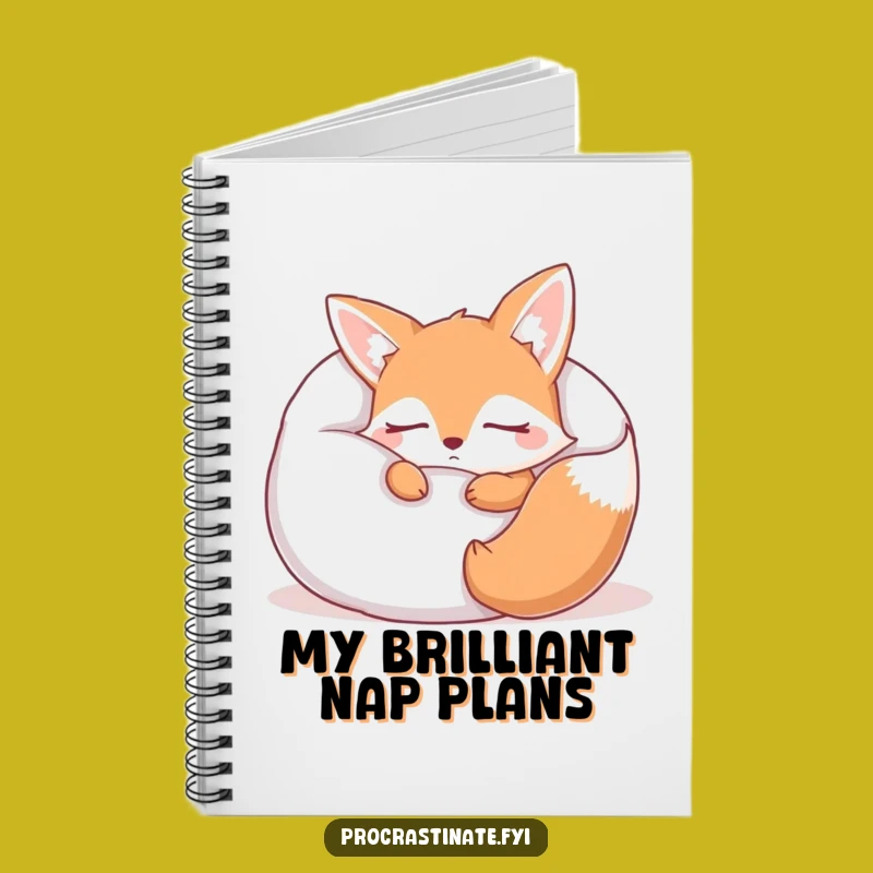 Funny Sleepy Fox Pillow Notebook: Jot Down Dreams in Cozy Style!