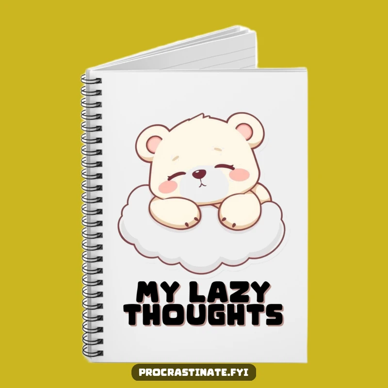 Funny Lazy Bear Cub Notebook - Jot Down Your Relaxed Thoughts!