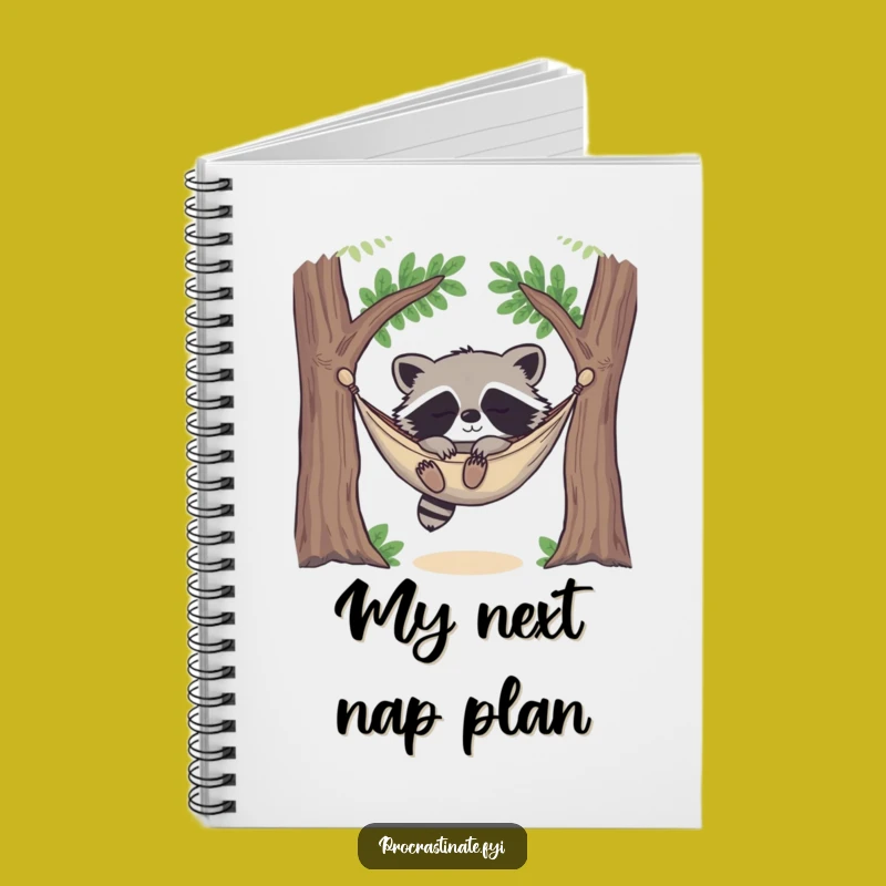 Funny Raccoon Nap Notebook: Happy Hammock Sleeper, Perfect Relaxing Gift