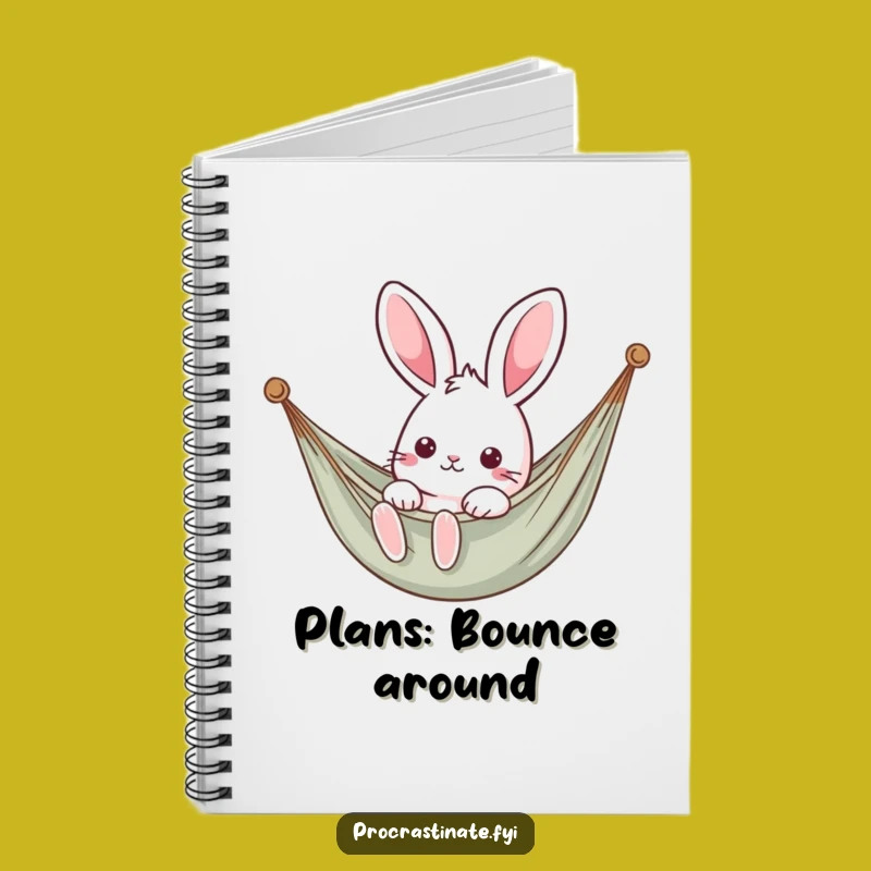 Funny Kawaii Rabbit Hammock Notebook - Relaxing Ideas Journal Gift