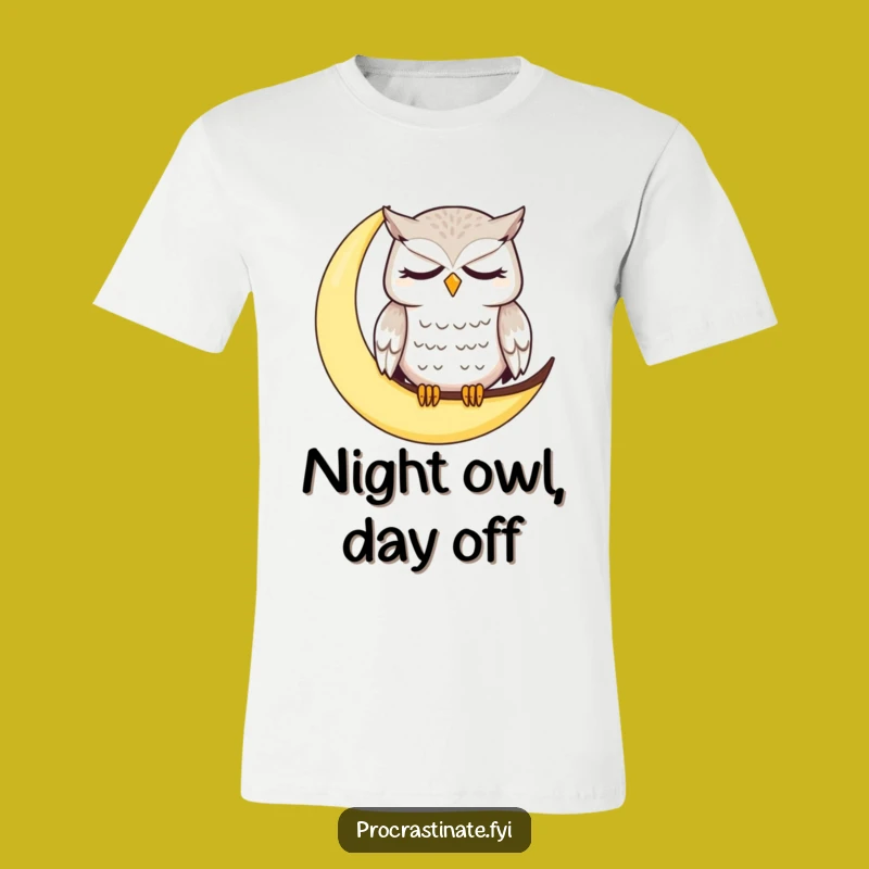 Funny Dazed Owl Moon T-Shirt: A Sleepy Character Tee for Comfy Humor