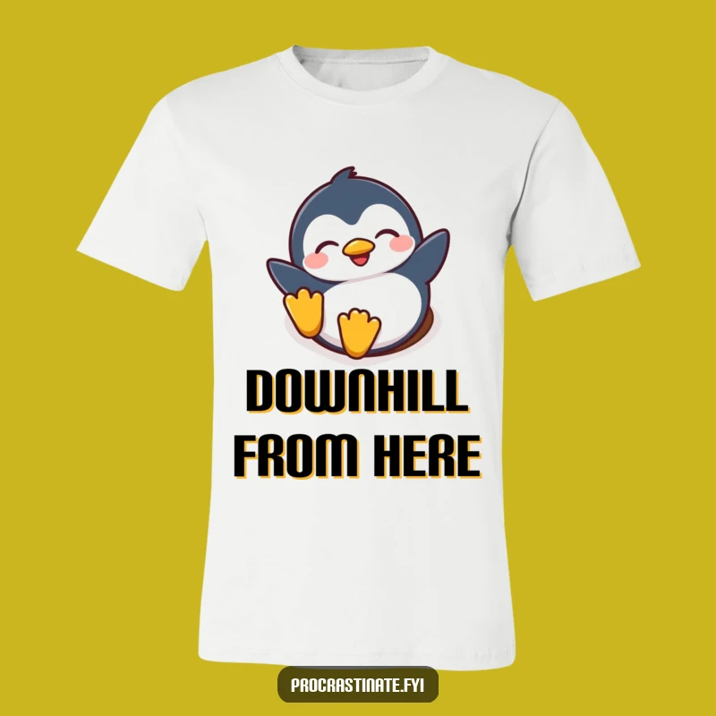 Funny Penguin Snow Shirt: Joyful Penguin Sliding, Hilarious Winter Tee, Perfect Funny Gift