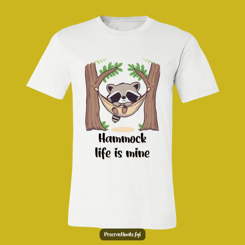 Funny Raccoon Nap T-Shirt: Happy Hammock Sleeper, Perfect Relaxing Gift