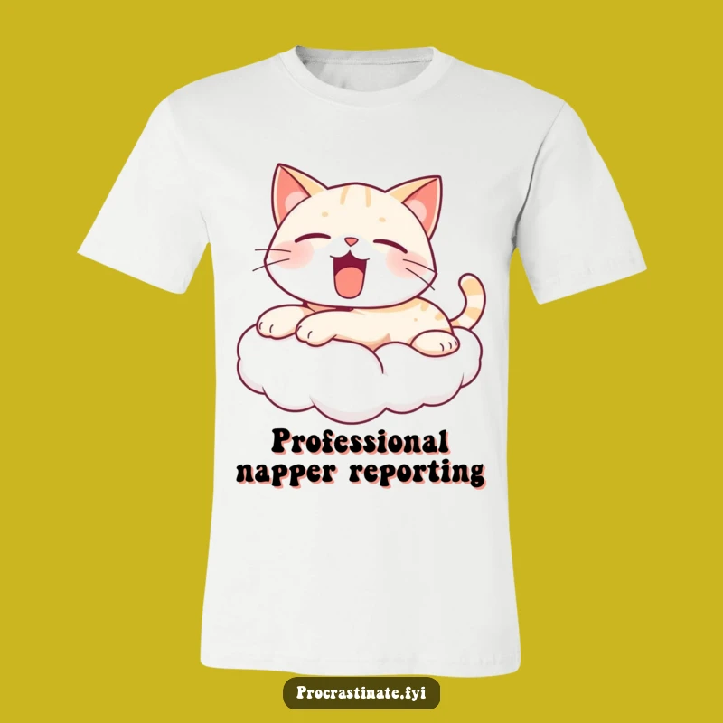 Funny Yawning Cat Cloud T-Shirt: Wear Your Sleepy Vibes