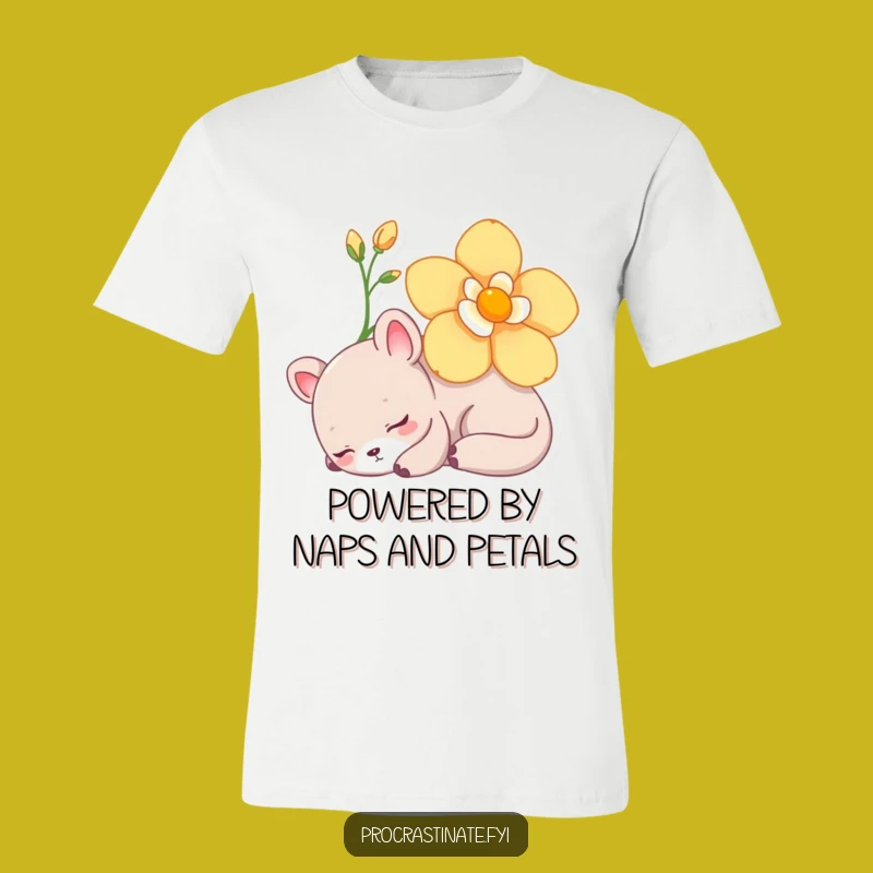 Funny Lazy Napping Animal Tee: Flower Rest, Perfect Chill Gift!