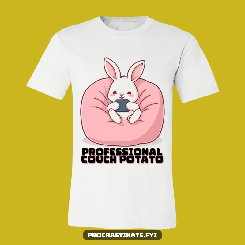 Funny Rabbit Lounging T-Shirt: Hilarious Couch Potato Tee for Ultimate Relaxation