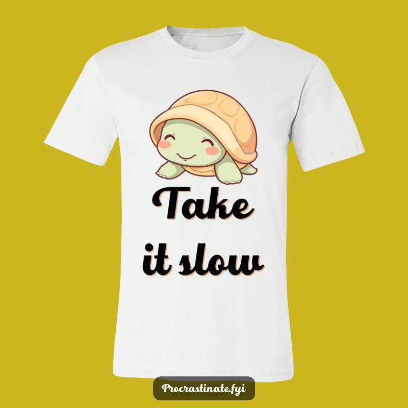 Funny Mellow Turtle Smile T-Shirt, Slow Joyful Reptile Tee Gift
