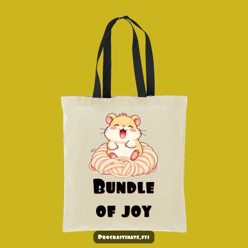 Funny Giggling Hamster Tote Bag - Carry Your Yarn & Smiles!
