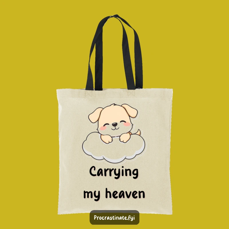 Funny Dog Cloud Tote Bag: Happy Pup Design, Perfect Carryall Gift
