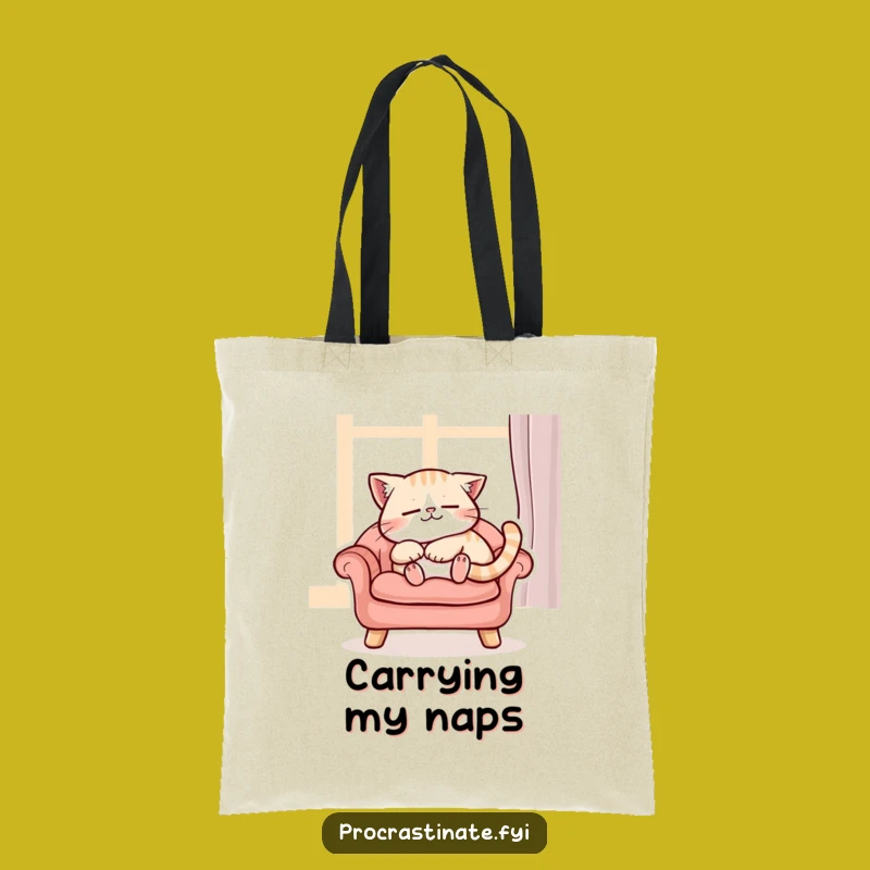 Funny Content Cat Tote Bag - Carry Your Calmness Everywhere!