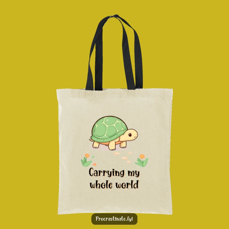 Funny Kawaii Turtle Tote Bag: Slow Journey Carry-All, Perfect Funny Gift for Her