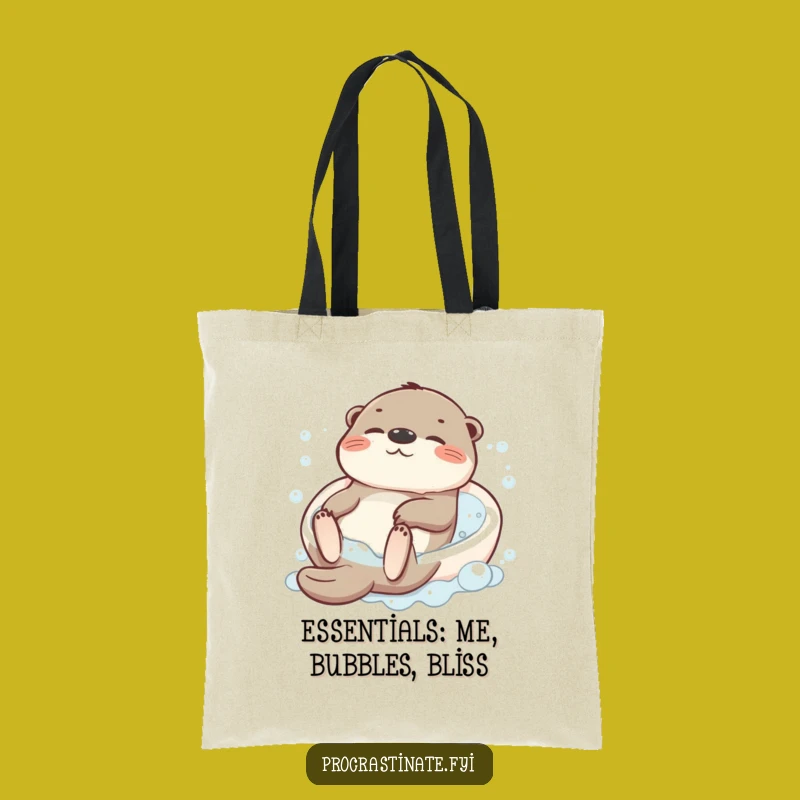 Funny Otter Bath Tote Bag: Cute Relaxed Otter, Stylish & Hilarious Carry-All, Ideal Funny Gift