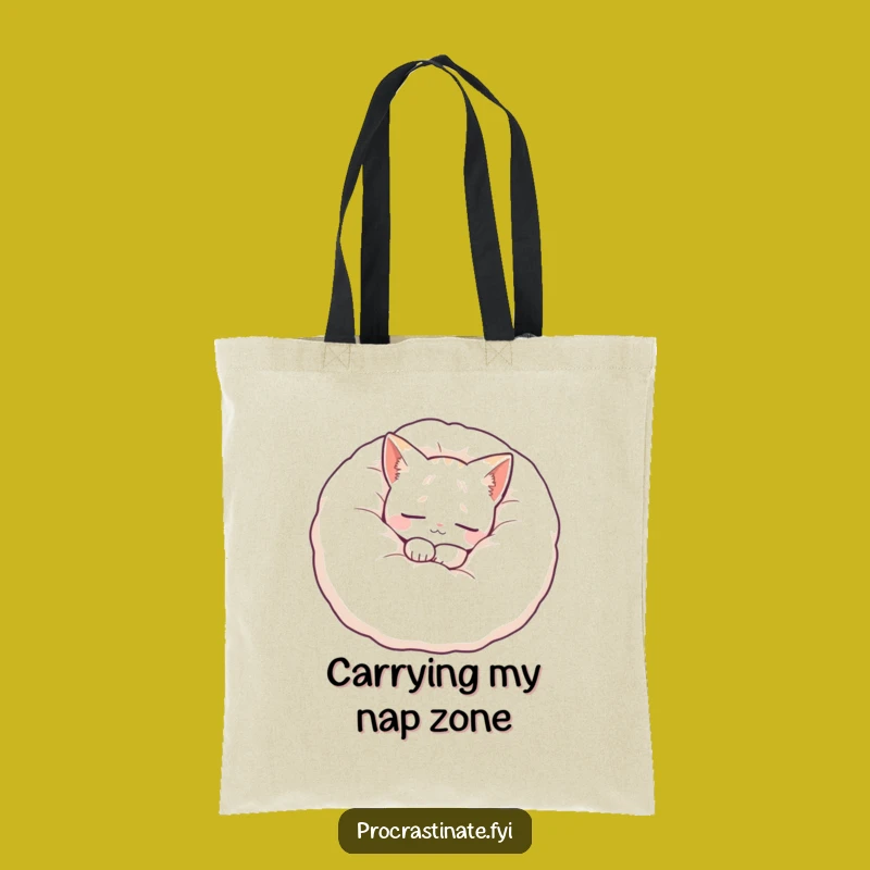 Funny Cat Pillow Tote Bag: Peaceful Cat Design, Perfect Carryall Gift