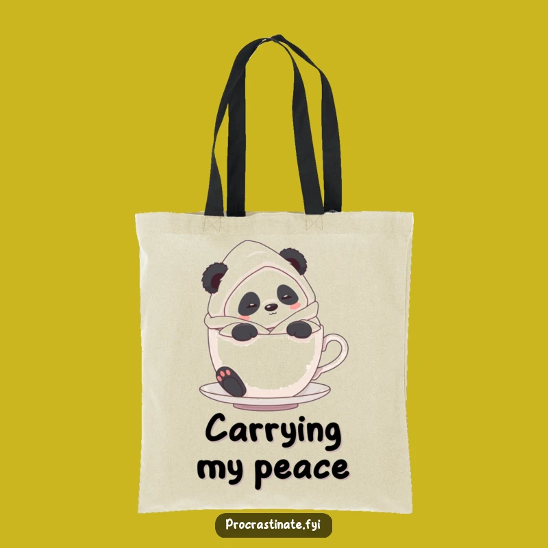 Funny Panda Tea Time Tote Bag: Carry Your Relaxation