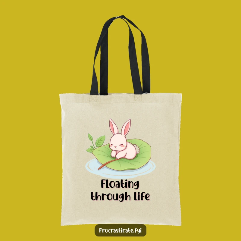 Funny Rabbit Tote Bag: Leaf Float Calm Pool Accessory - Gift