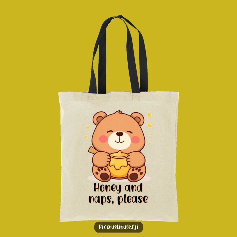 Funny Bear Tote Bag: Sweet Honey Dreams Carry-All for a Funny Gift